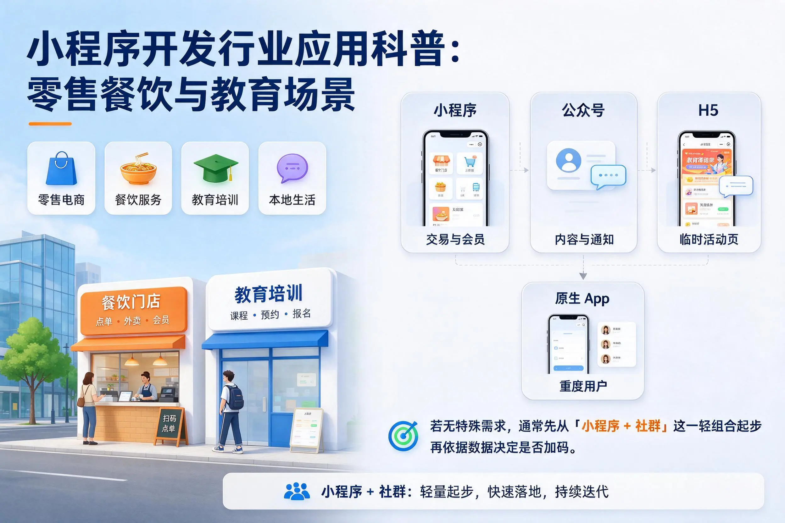 嘉峪关小程序开发行业应用科普:零售餐饮与教育场景