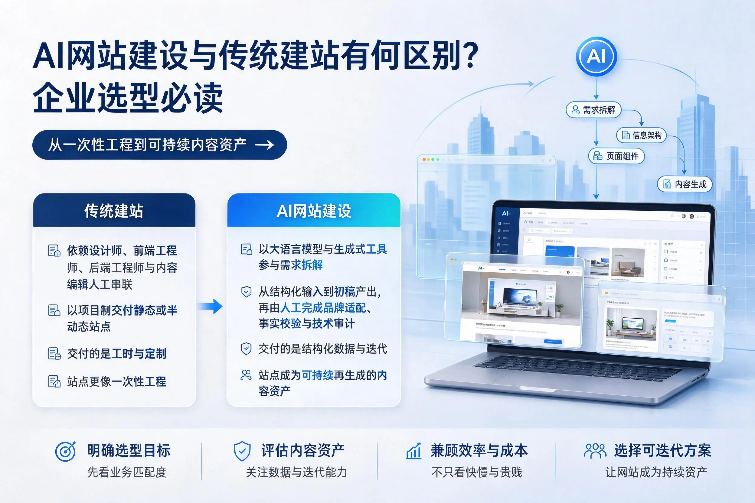 AI网站建设与传统建站有何区别?嘉峪关企业选型必读