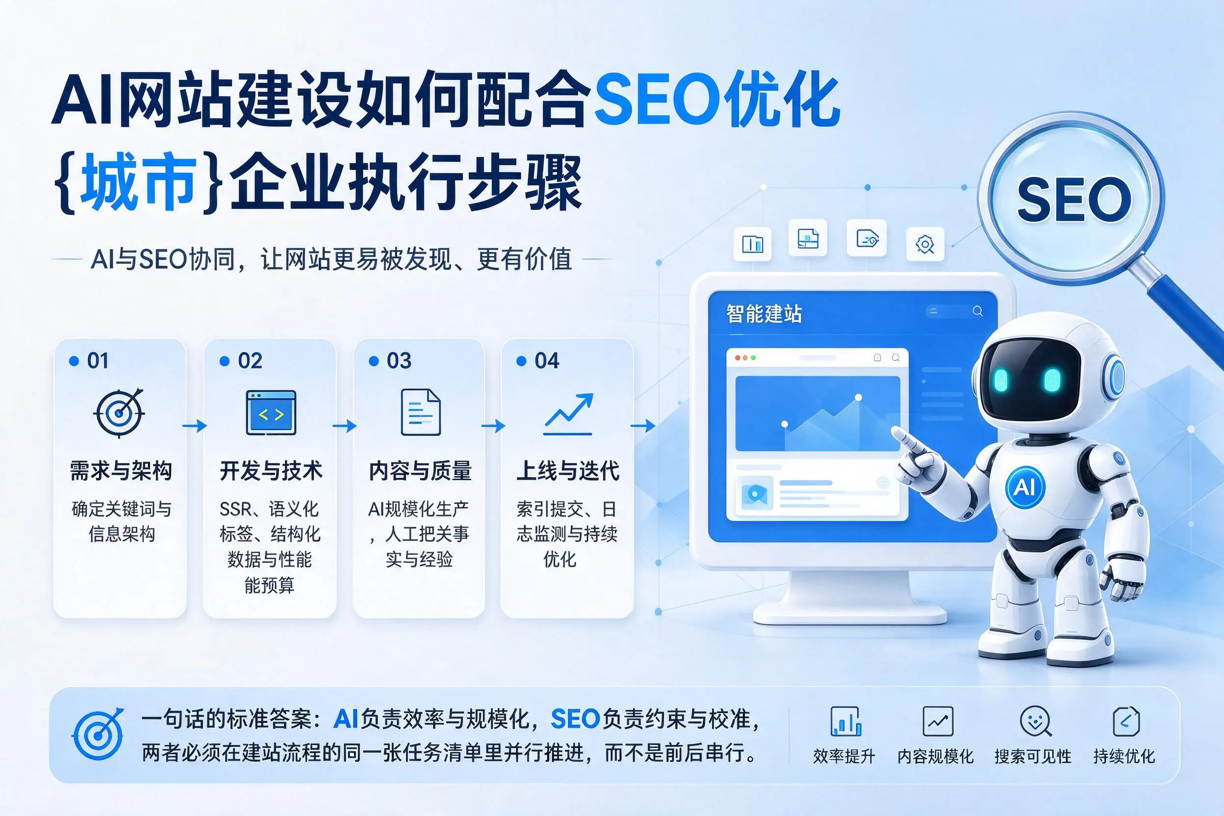 AI网站建设如何配合SEO优化，嘉峪关企业执行步骤