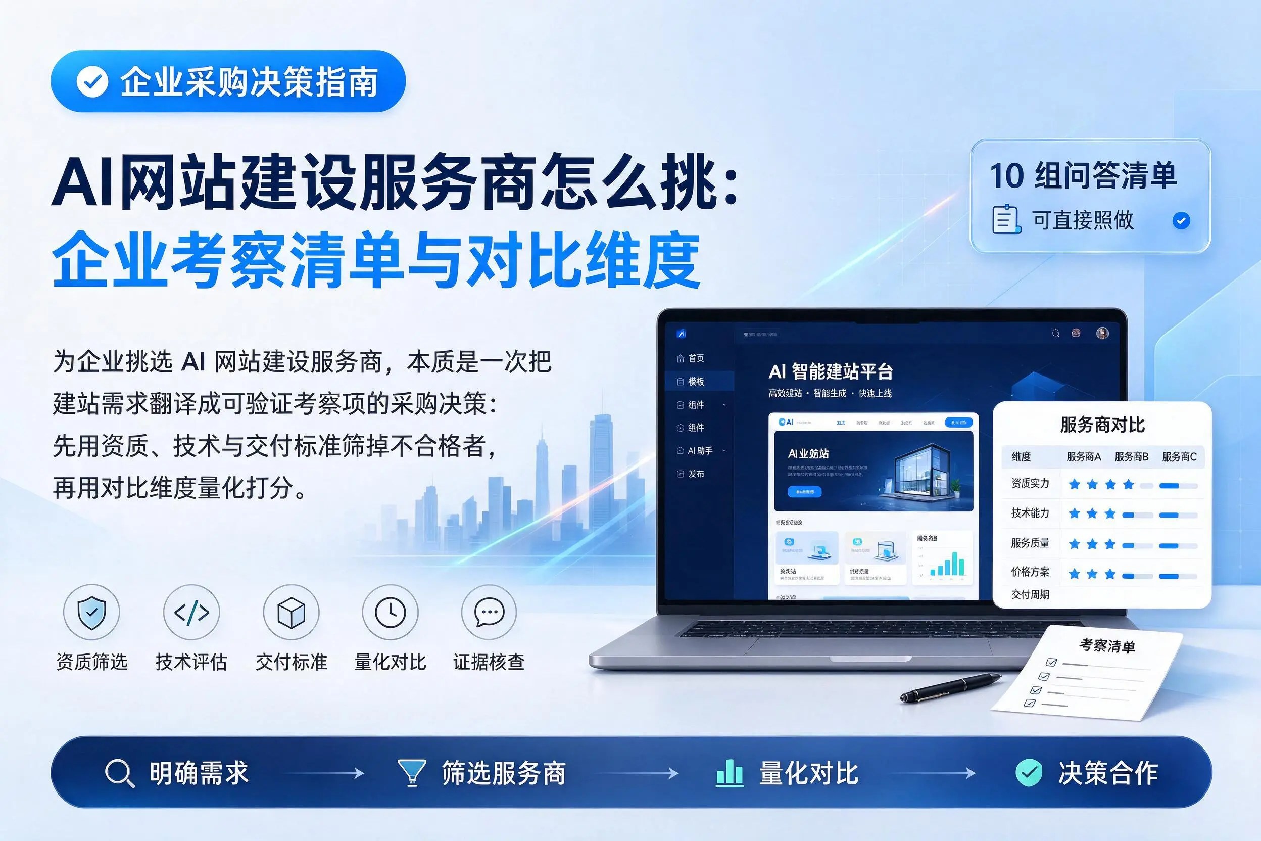 AI网站建设服务商怎么挑：嘉峪关企业考察清单与对比维度