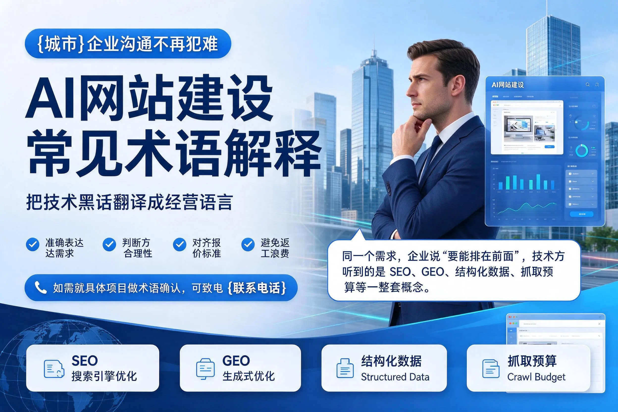 AI网站建设常见术语解释，嘉峪关企业沟通不再犯难