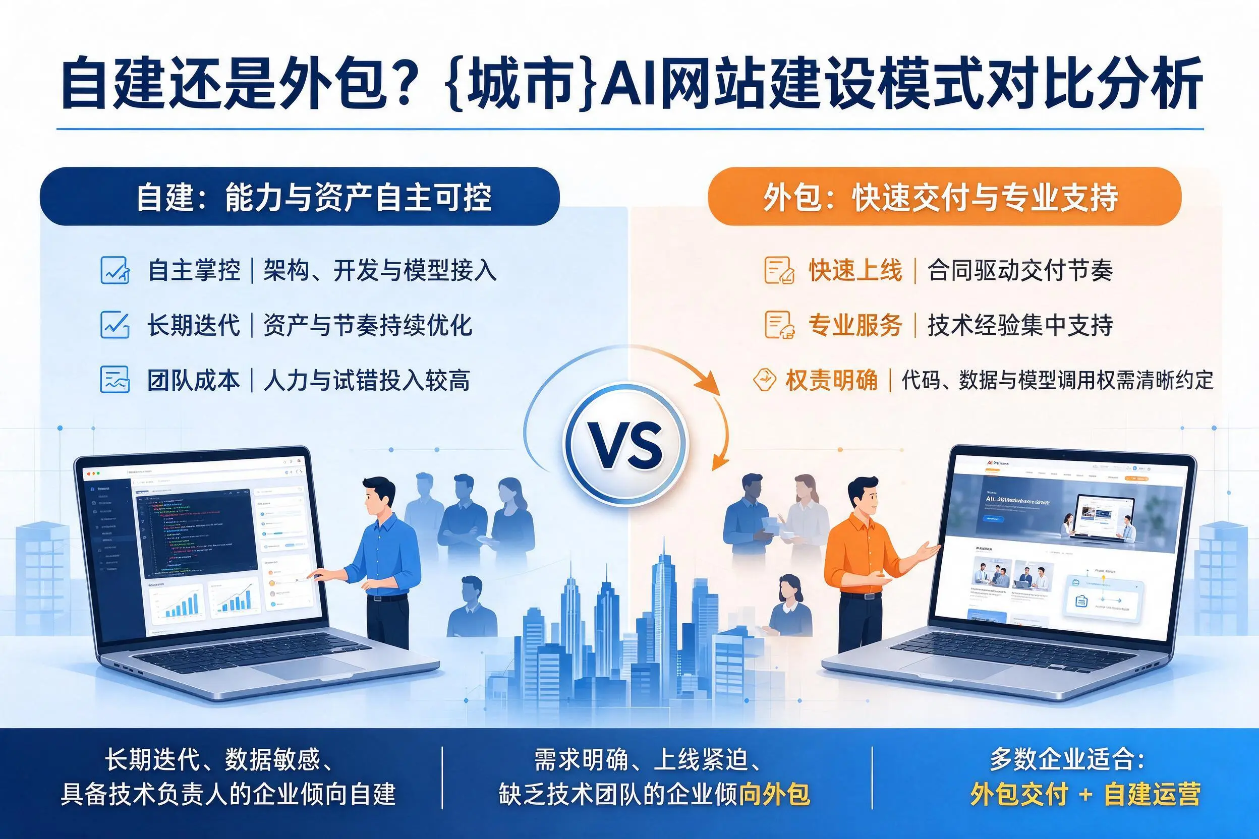 自建还是外包？嘉峪关AI网站建设模式对比分析