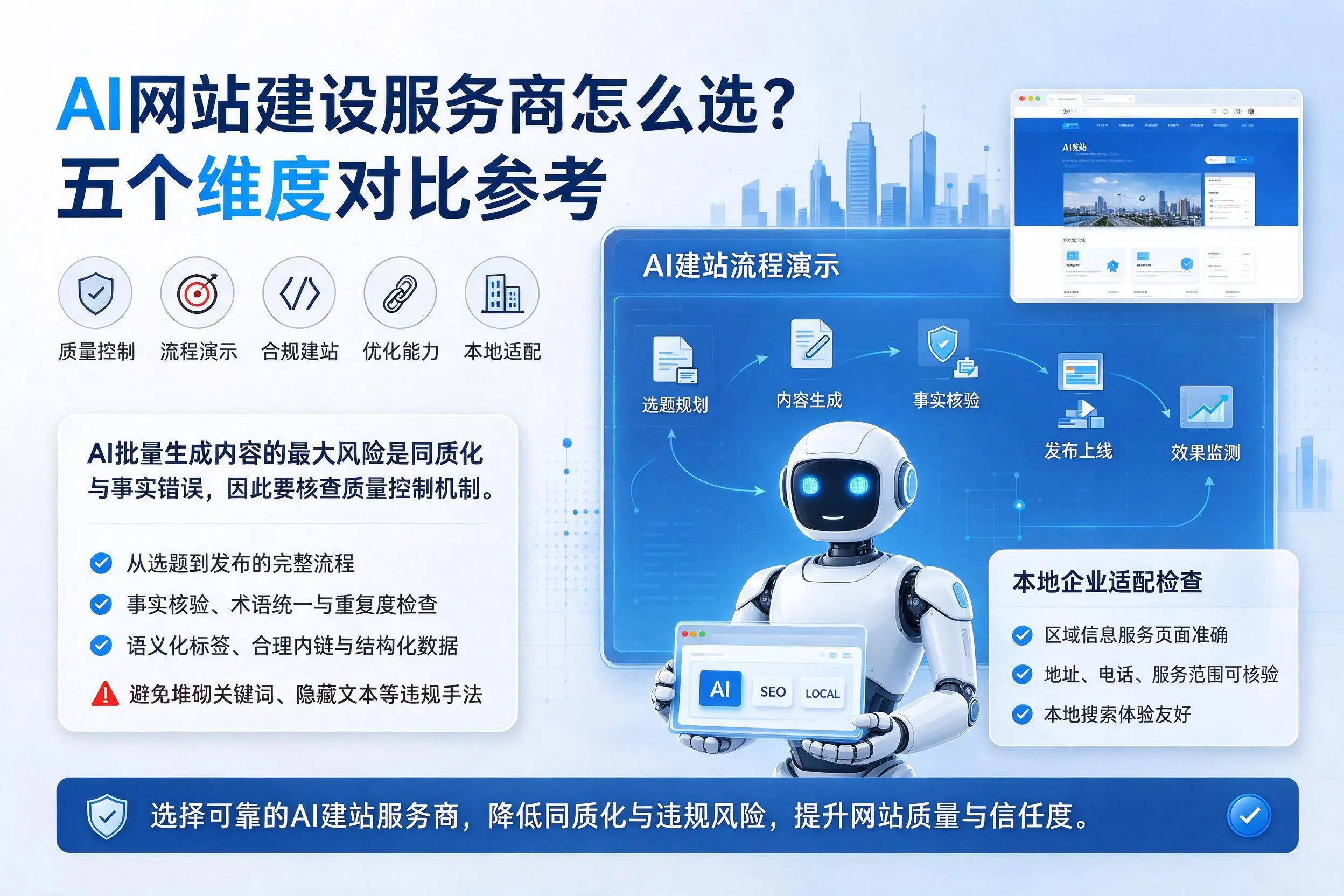 嘉峪关AI网站建设服务商怎么选？五个维度对比参考