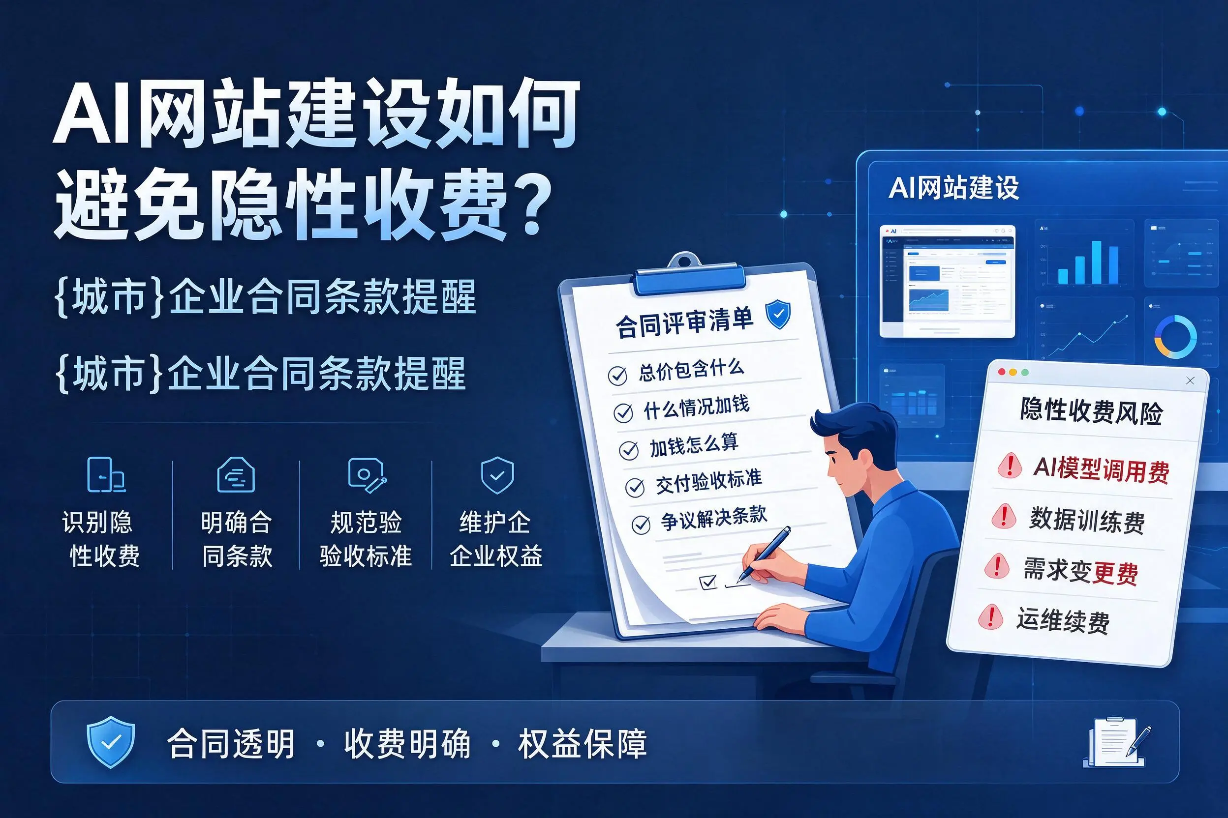 AI网站建设如何避免隐性收费？嘉峪关企业合同条款提醒