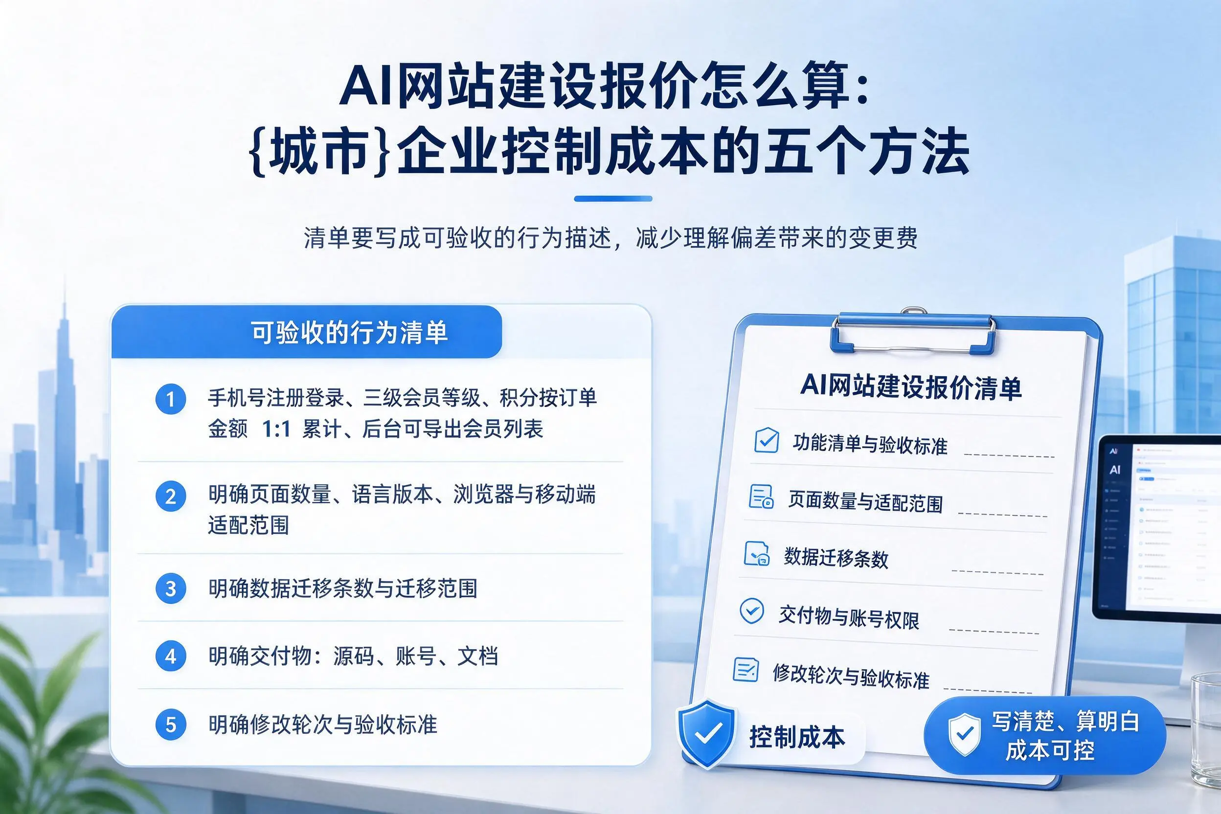 AI网站建设报价怎么算：嘉峪关企业控制成本的五个方法